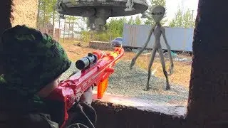 Nerf Game  Alien vs Bogdan Нерф игра Пришельцы напали на землю