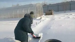 Зимняя прогулка на дачу! Чистим снег!