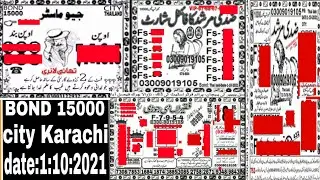 prize bond vip guess paper bond 15000 city Karachi date 01/10/2021