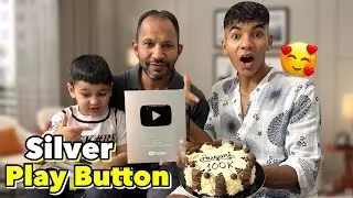 Finally silver play button￼ A Gaya😍| Family Ko Surprise Diya😝￼