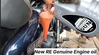 RE Meteor 350 engine oil & filter change | ✅Correct way|| 15w50 genuine RE Engine oil🛢️