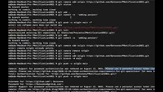 Github Error Support for password authentication was removed  Please use a personal access token
