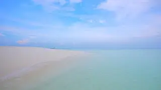 Maldives Atoll 🏝 Turquoise Ocean off Maamunagau Island. Ocean waves 4K Ultra HD