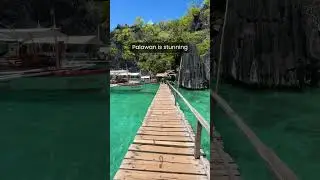 Walking the Kayangan Lake Boardwalk in Palawan, Philippines