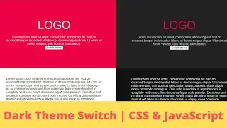 How to easily add Dark Mode Theme Switch using HTML, CSS & JavaScript