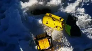 ROV under the ice of a frozen lake