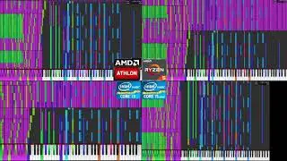 [Black Midi] 4 computer 1 black midi - 1.23M Bad Apple