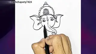 Ganesh Chaturthi Drawing for Kids | Easy & Fun Art Tutorial | Cute Ganesha drawing 😍