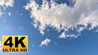Blue Sky and Clouds Screen Saver (No sound) 2 Hours 4K UHD