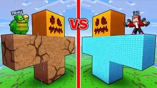 JJ and Mikey: FAT vs STRONG Golem Battle in Minecraft!