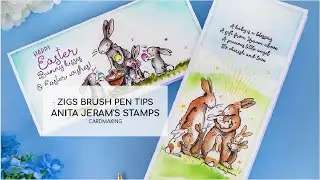 Watercolour Brush Pen Tips KURETAKE ZIG Clean Colour Real Brush + Anita Jeram's Bunnies