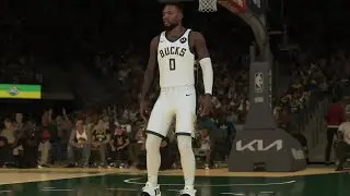 Damian Lillard First Game in Milwaukee Bucks VS Warriors NBA 2k24 ProPlay(PS5) Simulations