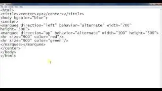 html shape animation using marquee tag and attributes