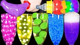 ASMR RAINBOW DRINKS DRINKING SOUNDS 신기한 물 먹방 EDIBLE ORBEEZ, FROG EGGS, BABY BOTTLE, JELLO BIRD GLASS