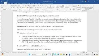 OpenOffice Writer - Descriptive Section