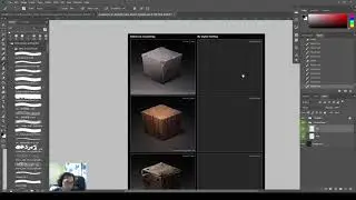 DPaint 3-2 Stone Cube painting - Main silhouette, Right surface, Top Surface layers.
