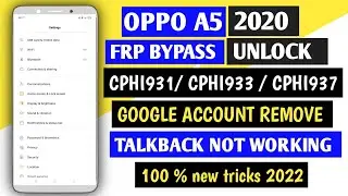 Oppo A5 2020 Frp Bypass Without PC / Oppo A5 2020 Google Account Bypass New Method 2022