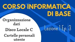 Corso informatica di base - Lezione 1 episodio 3 - Organizzazione dei dati e area di lavoro privata