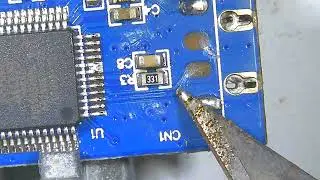 Scraping + tinning traces so I can solder a wires (broken pads) - USB Flash Drive Data Recovery.