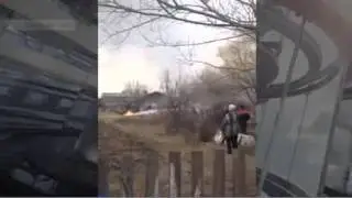 Су-25 упал в районе аэродрома Черниговка в селе,Приморье,видео с места падения.