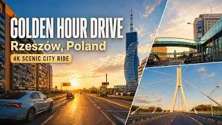 Rzeszów Golden Hour, Poland | Beautiful 4K Scenic City Drive