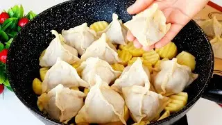 Вкусный Обед Или Ужин/МАНТЫ НА СКОВОРОДЕ/ МАНТЫ ПИРАМИДА/ Манти Тайёрлаш.