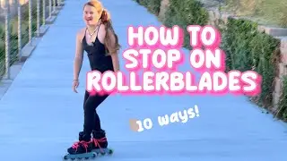 LEARN HOW TO STOP ON ROLLERBLADES! ✋ (inline skating tutorial)