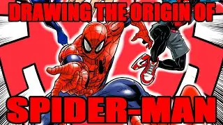DRAWING THE ORIGIN OF SPIDER-MAN! Let's draw the origin and history of Spider-Man!