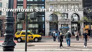 [4k Hdr] Walking Downtown San Francisco,California USA 2023 - City tour & Travel guide | ASMR Walk