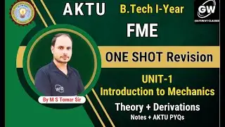 FME I UNIT-1 ONE SHOT REVISION I by M S Tomer Sir I Gateway Classes I Mechanical Engg