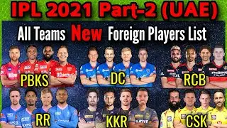IPL 2021 Part-2 in UAE | All Teams New Foreign Players List | All Teams Overseas Players List 2021