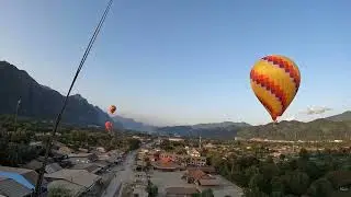 Vang Vieng hot air balloon timelapse 2023