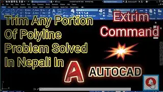 Trim Any Portion Of Polyline In Autocad Problem Solved || Extrim Command In Autocad