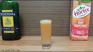 Коктейль Шот Греппер с Бехеровкой и Грейпфрутовым соком (How to make Сocktails Shot Grepper) 