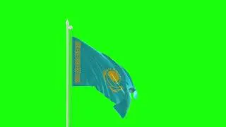 Kazakhstan green screen flag video