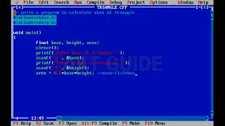 Write a program to calculate area of triangle //area of triangle //akt guide