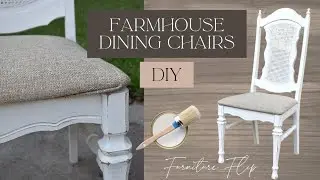How to Makeover Cane Dining Chairs | Rustic Chalk Paint & Upholstery DIY