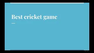 Best Cricket Game