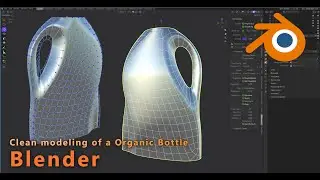 Clean modeling of a Organic Bottle | First time polygon modeling in Blender  to learn the basics.