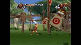 Herkules Action PS1 spil træningsbane og menu på dansk