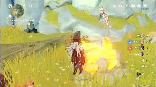 Genshin Impact : Shatter the Amber On The Mountain Road To Save The Trapped Person