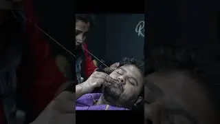 No Pain Mens Beard Threading | ASMR Threading Eyebrows 