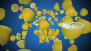 LEMON FRUITS Camera Fly Through Tunnel VJ LOOP BACKGROUND VIDEO for your Projects