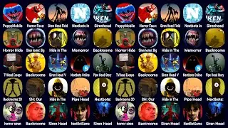 Poppy Mobile, Horror Face, Siren Head Field, Nextbots in Maze, Siren Head, Horror Hide...