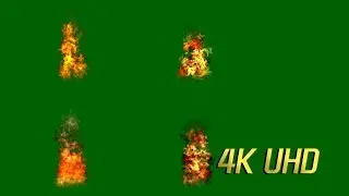 4K Fire Effect Free Green Screen Footage.