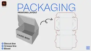 How to make a die line for cake box packaging design printing layout illustrator HINDI / हिंदी में