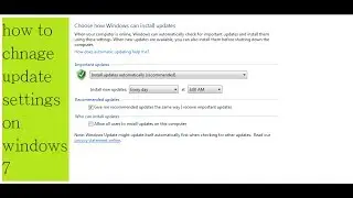 how to change  update settings on windows 7