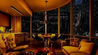 The Rain Sounds In Luxury Penthouse For a Rainy Night To Calm Your Soul