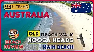 Noosa Heads Main Beach 🇦🇺 (Prime surfing spot🏄- Very Popular🏖️) 4k Walking Tour/Beach Walk & Review