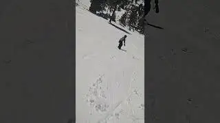 7 year old completely eats it #mountains #snowboarding #fall #learning
